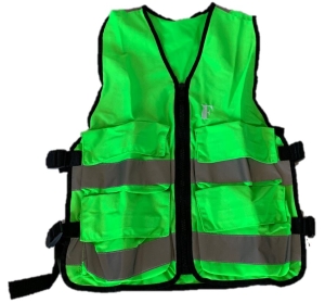 Gilet d'évacuation vert avec 4 poches